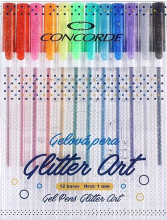 Gelová pera Glitter Art, sada 12ks