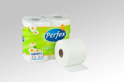 Toaletní papír heřmánek 3 vrstvý Perfex Deluxe  4 role