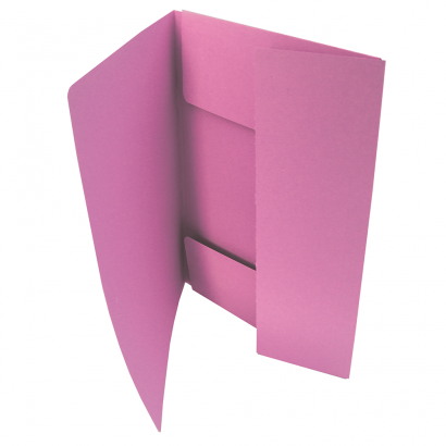 Mapa papírová 3 klopy A4  růžová 50 ks