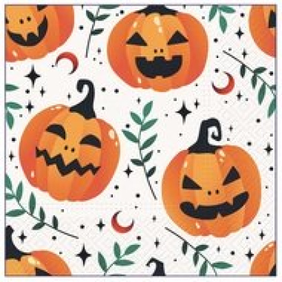 Ubrousky Halloween - Dýně, 33 × 33 cm Ubrousky Halloween - Dýně, 33 × 33 cm