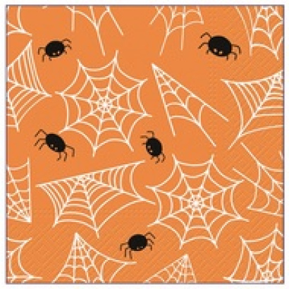 Ubrousky Halloween - Pavouci, 33 × 33 cm Ubrousky Halloween - Pavouci, 33 × 33 cm