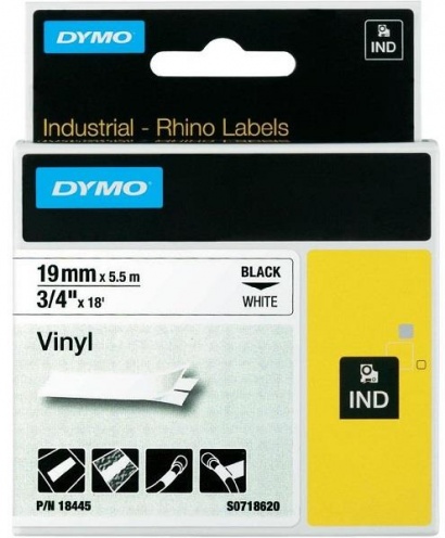 DYMO vinylová páska RHINO D1 19 mm x 5,5 m, černá na bílé doprodej
