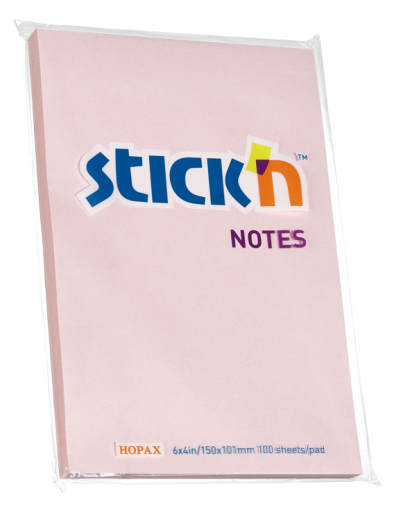 Samolepicí bloček Stick´n by Hopax 150 x 101 mm pastelově růžový