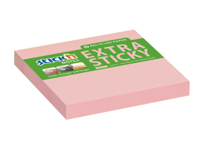Stick´n Extra Sticky recykl 76 x 76 mm růžové
