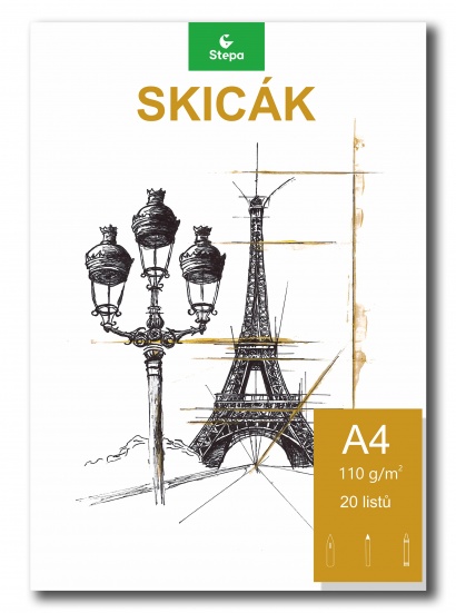 Skicák A4, 110 g/m2, 20 listů