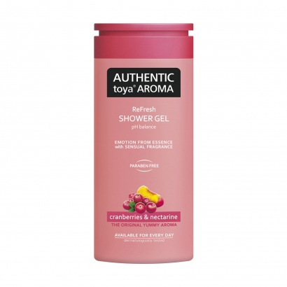 AUTHENTIC toya AROMA – sprchový gel Cranberries & Nectarine
