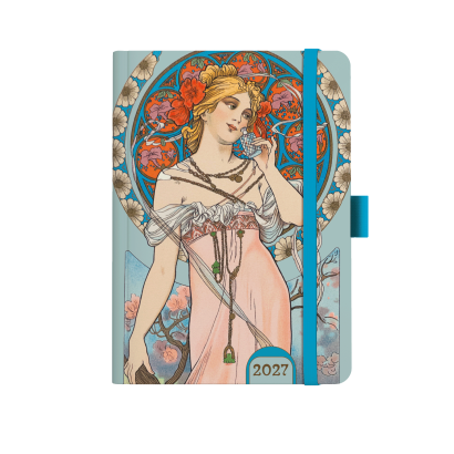 Alfons Mucha  denní diář David modrý