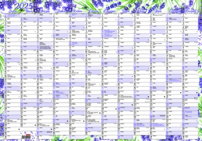 Nástěnný roční kalendář A2 Levandule