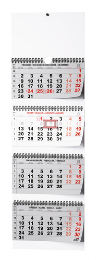 Nástěnný kalendář - Čtyřměsíční skládaný