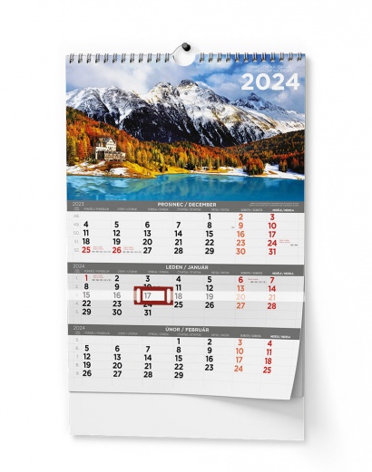 Nástěnný kalendář A3 - Tříměsíční Obrázkový