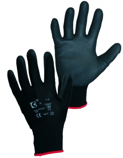 Povrstvené rukavice Brita černé velikost 11