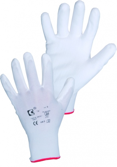 Povrstvené rukavice Brita bílé velikost 06