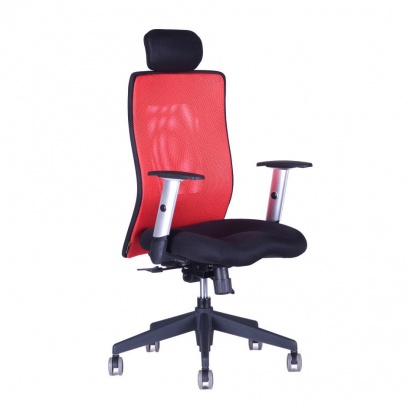 Kancelářská židle Calypso XL s pevným  podhlavníkem červená