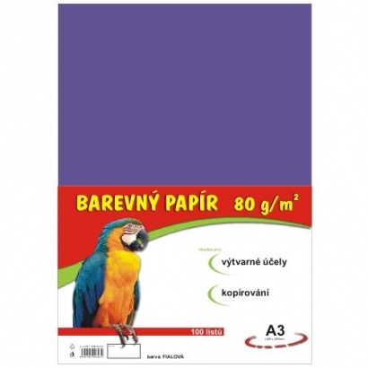 Náčrtkový papír barevný fialový A3, 100 l