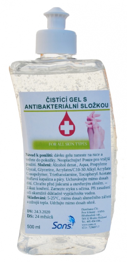 Desinfekční gel s antibakteriální složkou Anti Covin 500 ml