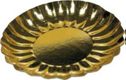 Papírové talíře kulaté zlaté, průměr 21 cm, 2 ks