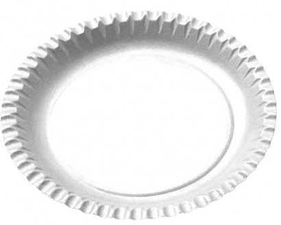 Papírové talíře kulaté, mělké, recykl,  prům.23 cm, 15 ks